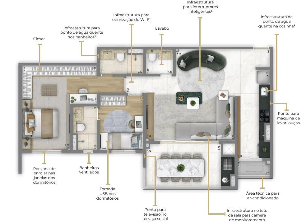 Living Grand Wish Jardim - Living SP