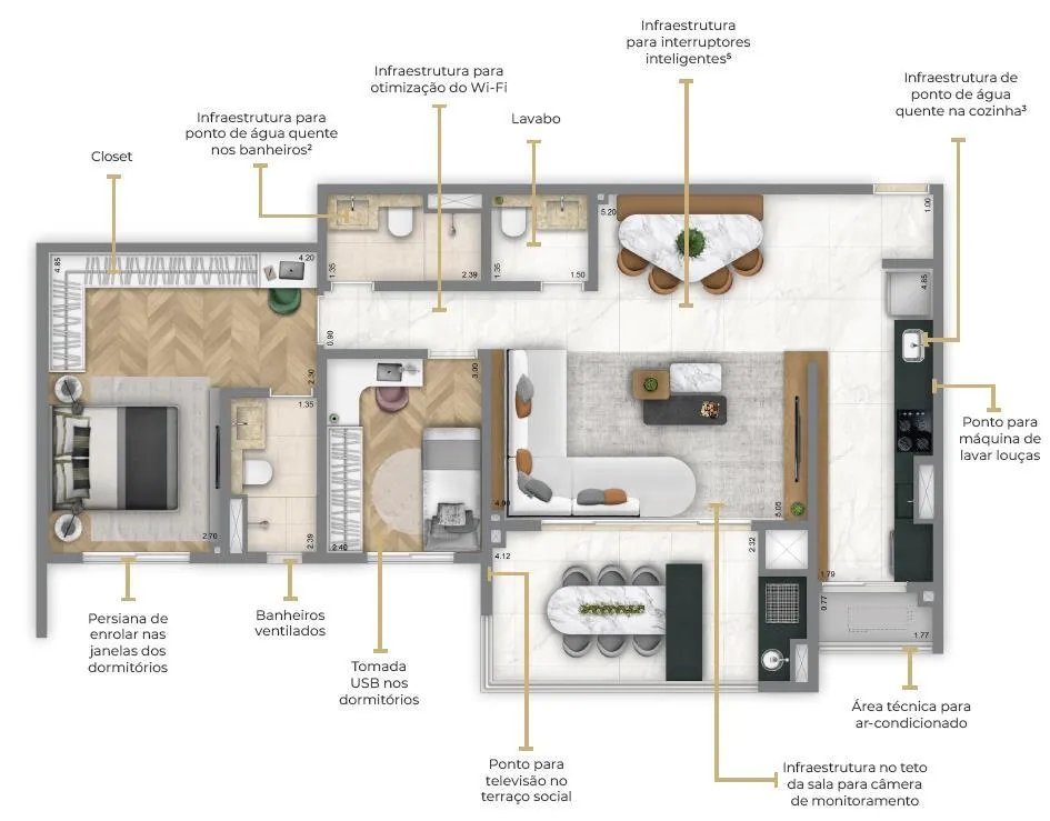 Living Grand Wish Jardim - Living SP
