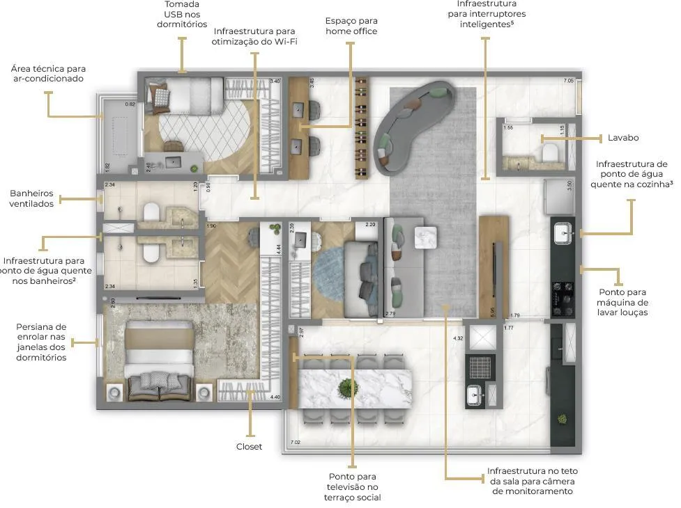 Living Grand Wish Jardim - Living SP