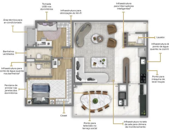 Living Grand Wish Jardim - Living SP