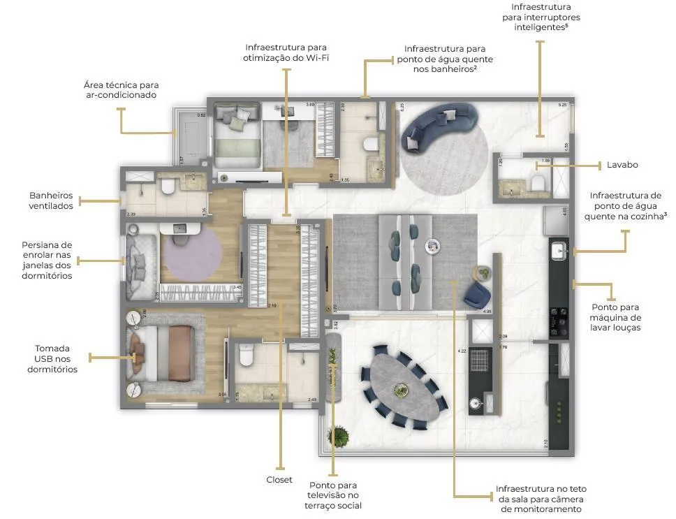Living Grand Wish Jardim - Living SP